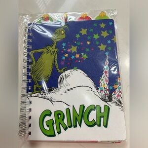 Dr. Seuss Grinch journal , Spiral Notebook - Green and Blue